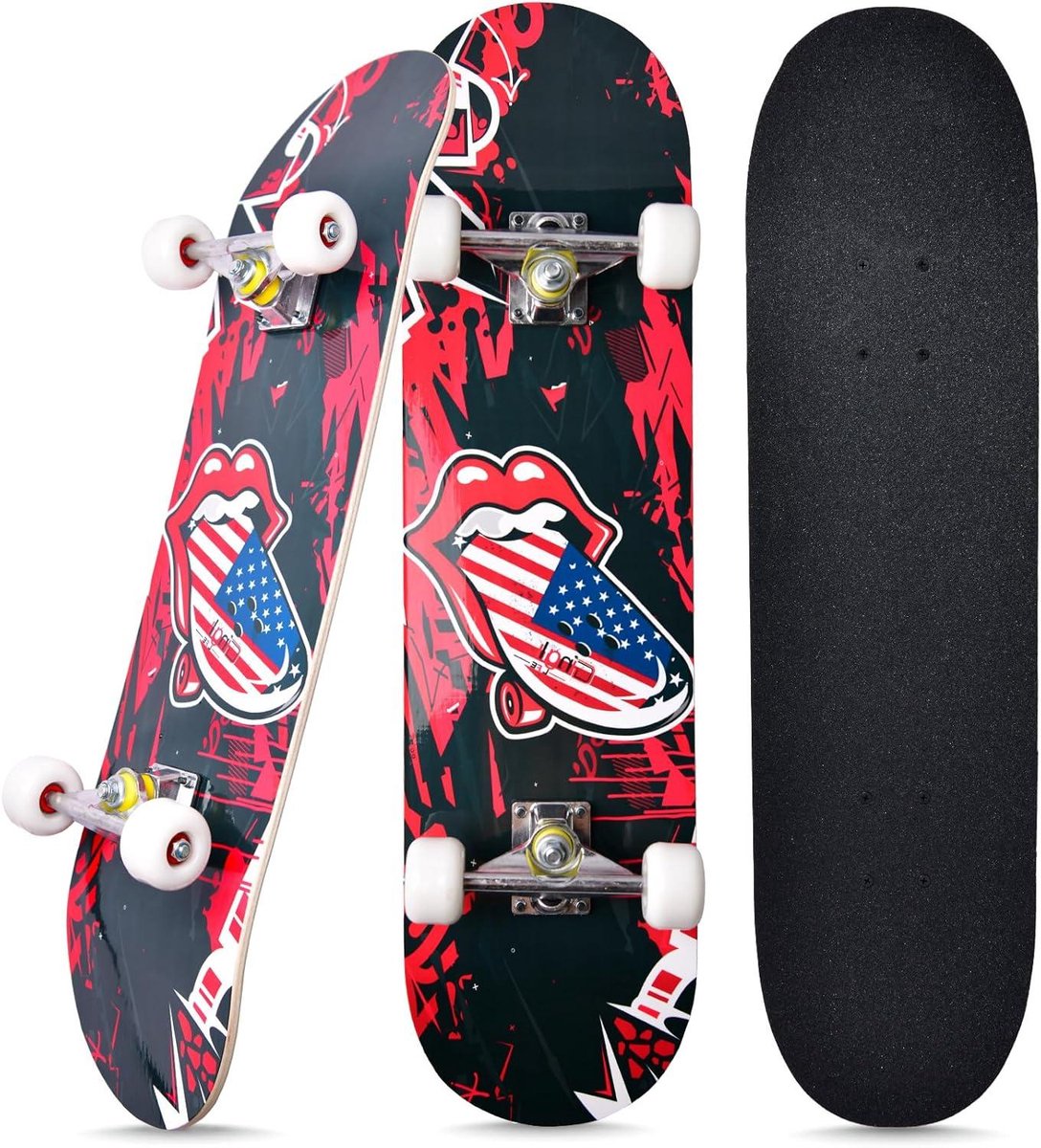 Compleet Skateboard - Outdoor Board - Beginners Tricks - 7-Laags Esdoorn - 90x20 cm - Rockwave Skateonderdeel kopen online