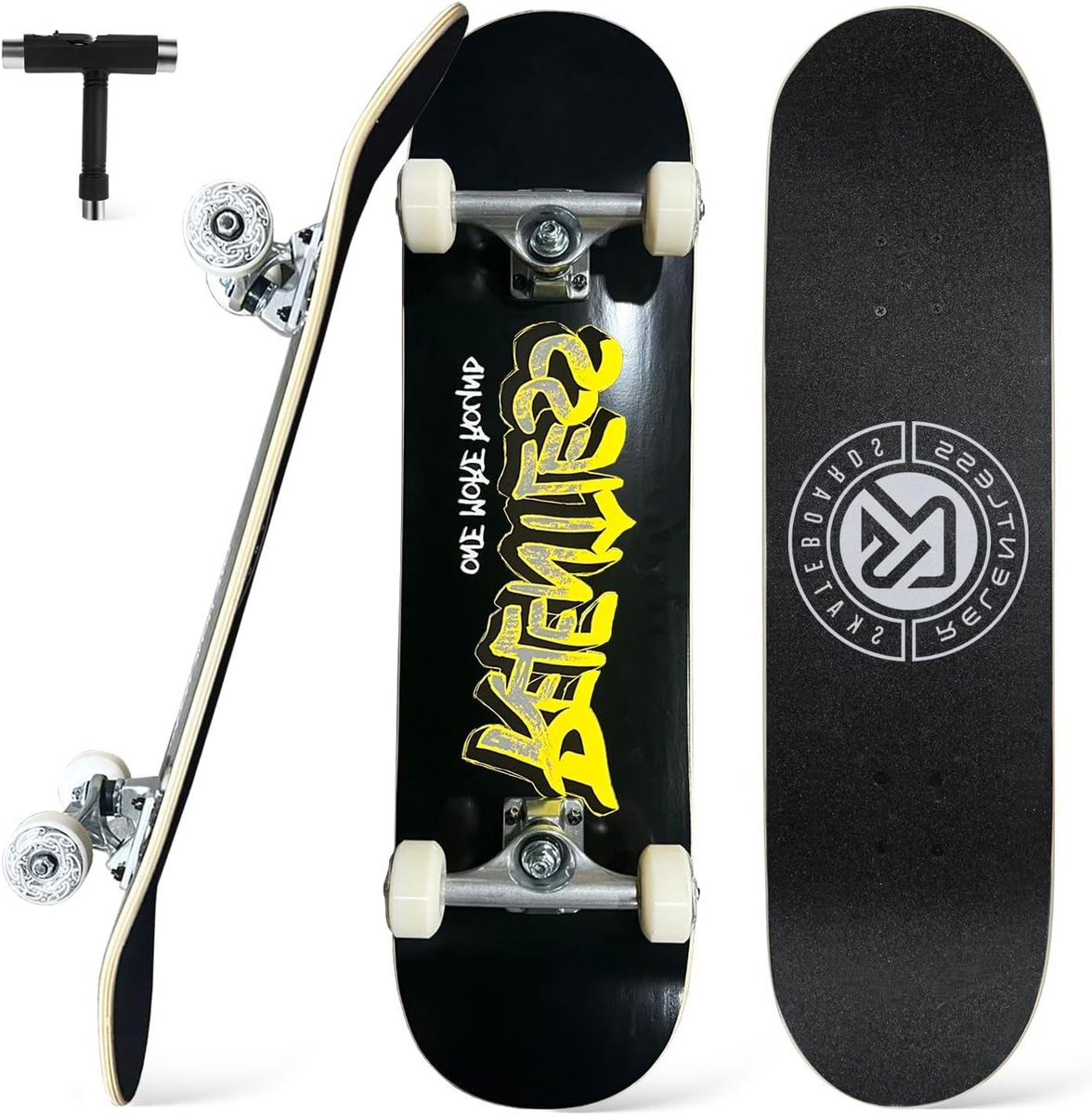 compleet skateboard skateboard set stedelijk rijden 7 laags esdoorn dek 79 cm zwart