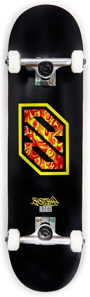 compleet skateboard street board street en park hollow kingpin 8 125 inch flame yell