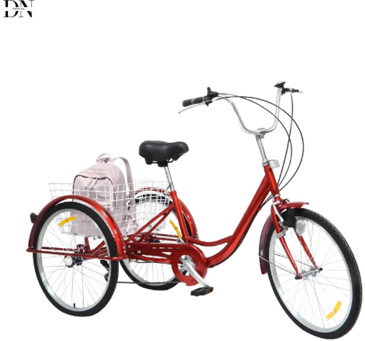 Deniva - Driewieler Fiets - Driewieler Volwassenen - Driewieler Voor Ouderen - 24 Inch - Met Mand - 6 Versnellingen - Verstelbaar Driewieler kopen online