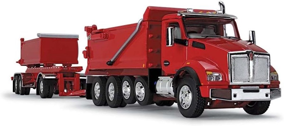 diecast vrachtwagen modelauto trailer verzamelen displayen gedetailleerd interieur 14 5 x 2 x 2 25 inches rood