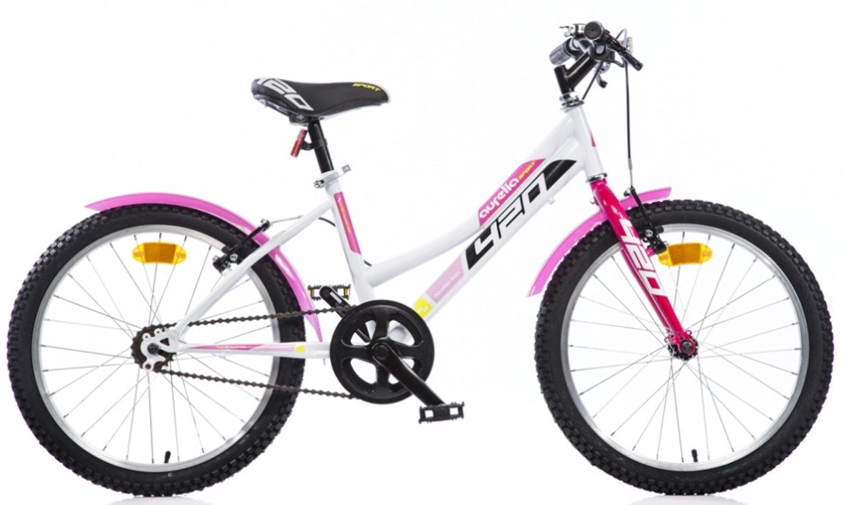 Dino Bikes 420Sport meisjesfiets 20 inch wit/roze Kinderfiets kopen online