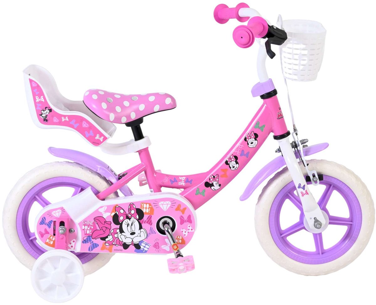 Disney Minnie Kinderfiets - Meisjes - Mag Wheels - 12 inch - Roze Kinderfiets kopen online