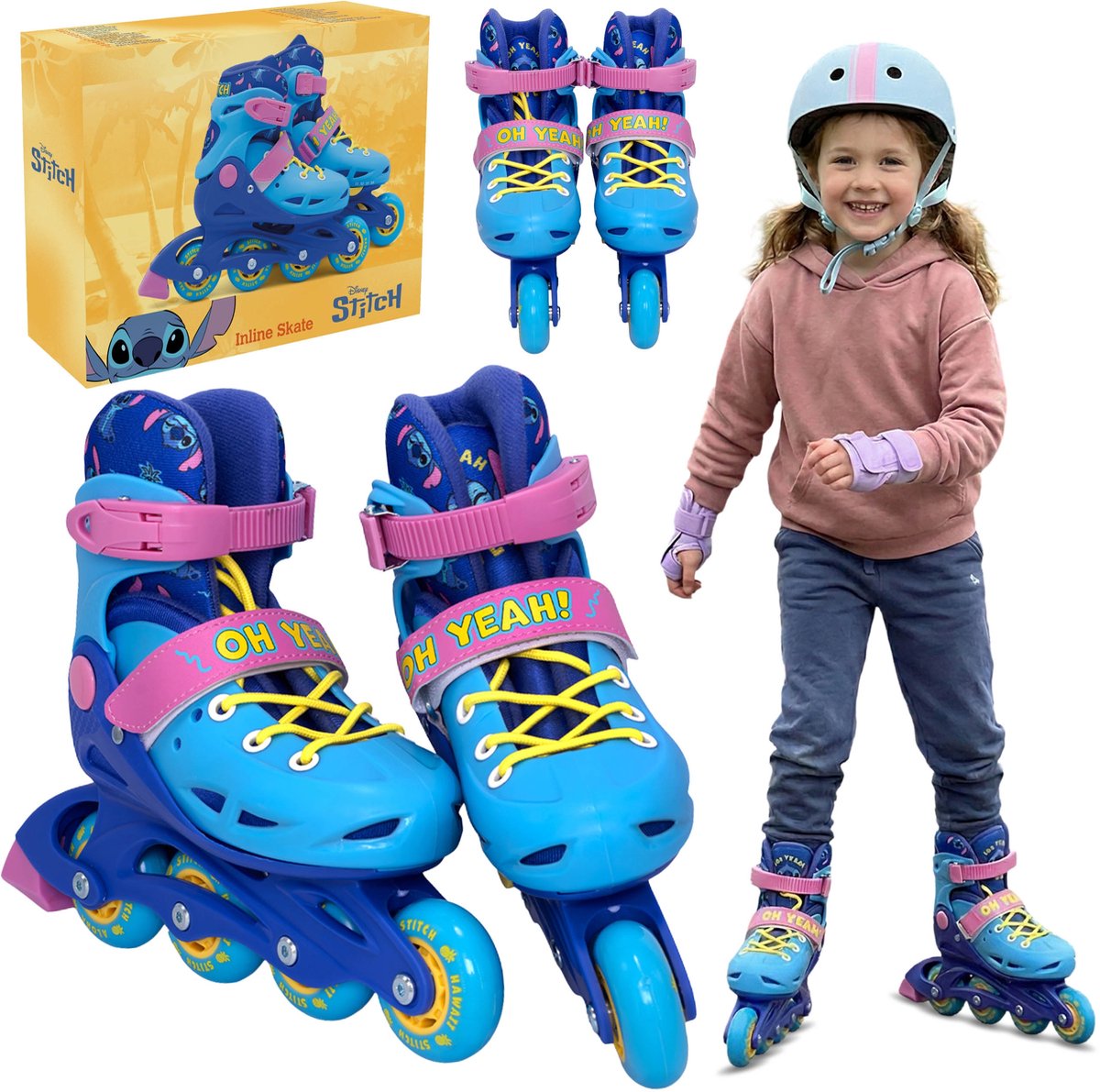 DISNEY Stitch Blauw-roze verstelbare rolschaatsen voor meisjes, veilig Rolschaatsen kopen online