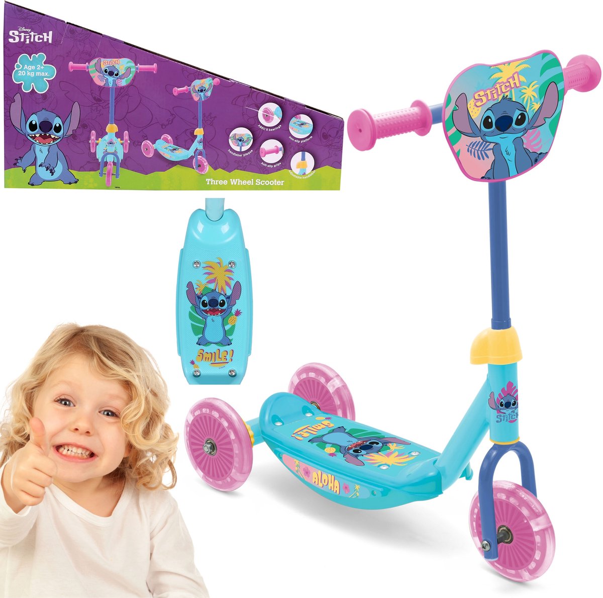 DISNEY Stitch Driewieler step voor meisjes, BALANS scooter, verstelbaar, tot 20 kg Step kopen online