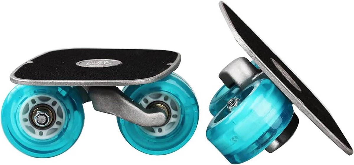 drift board skates roller board stunt rijden aluminium truck 7 centimeter wiel blauw