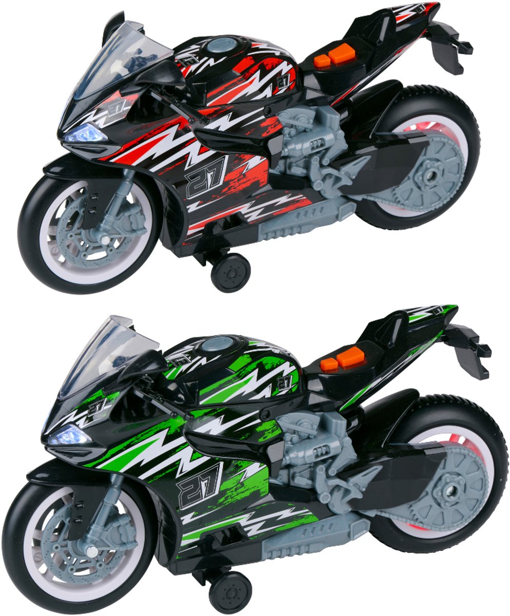 Eddy Toys Wheelie Motor met Licht en Geluid – Speelgoed Motorfiets – Stunt Motor Speelgoed voor Kinderen - Rood of Groen - 1 Willekeurige Kleur Loopmotor kopen online