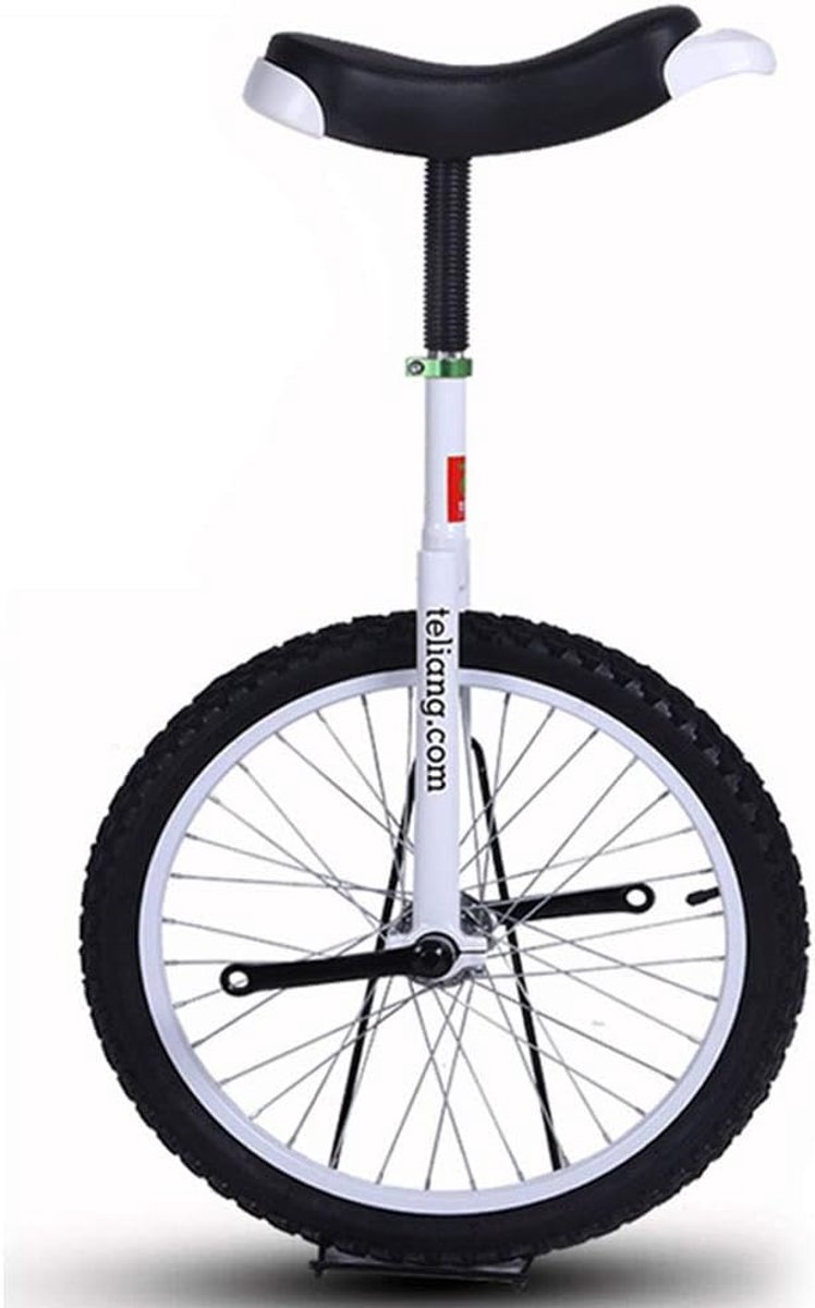 Eenwieler 16 inch - Balansfiets Oefenfiets - Fitness en Balans - Extra dikke band - Verstelbaar 68-85cm - Wit Eenwieler kopen online