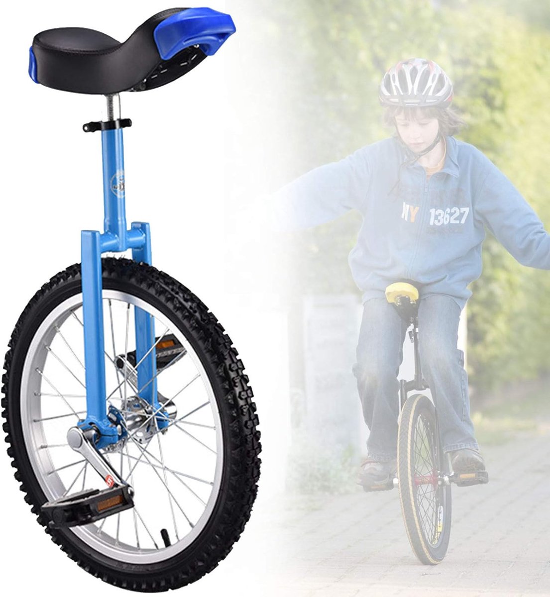Eenwieler Kinderen - Balansfiets Outdoor - Sport Fitness - Antislip Bergbanden - 18 Inch Wiel - Blauw Eenwieler kopen online