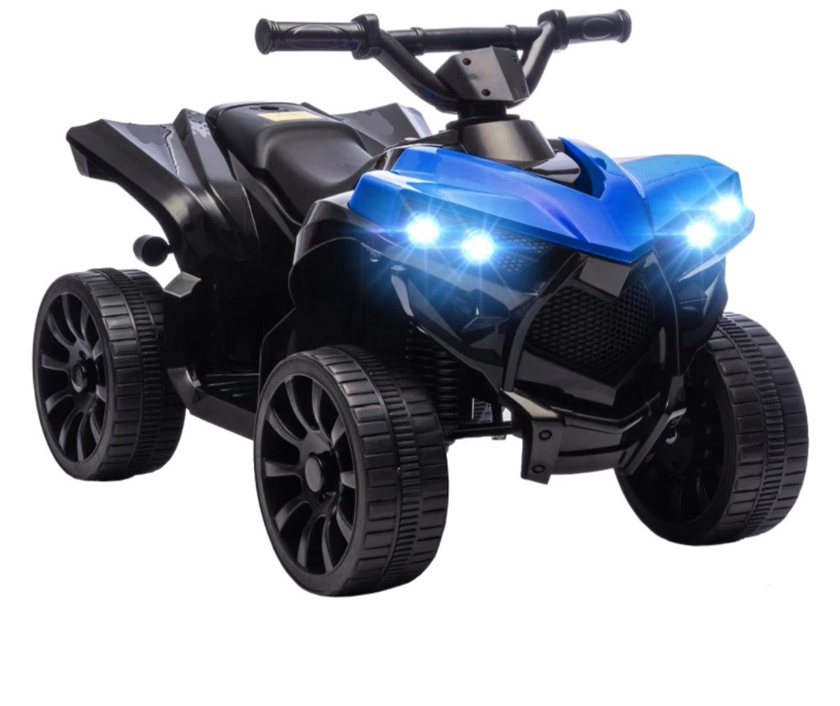 elektrisch kinderquad met herlaadbare 6v accu led koplampen en muziek leeftijd 3 8 jaar blauw