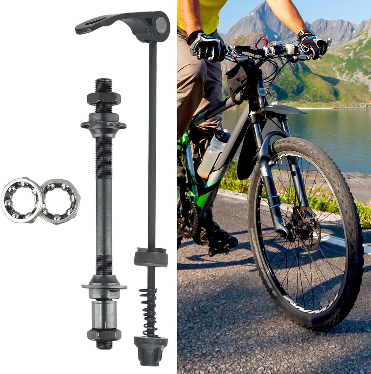 Fietsas Voor Achter Quick Release Spiesjes - Fiets Wiel Hub Lagers - Voor en Achter Spiesjes - Clip Bolt Hendel voor Road en Mountain Fiets Zwart (Achter) Fiets kopen online