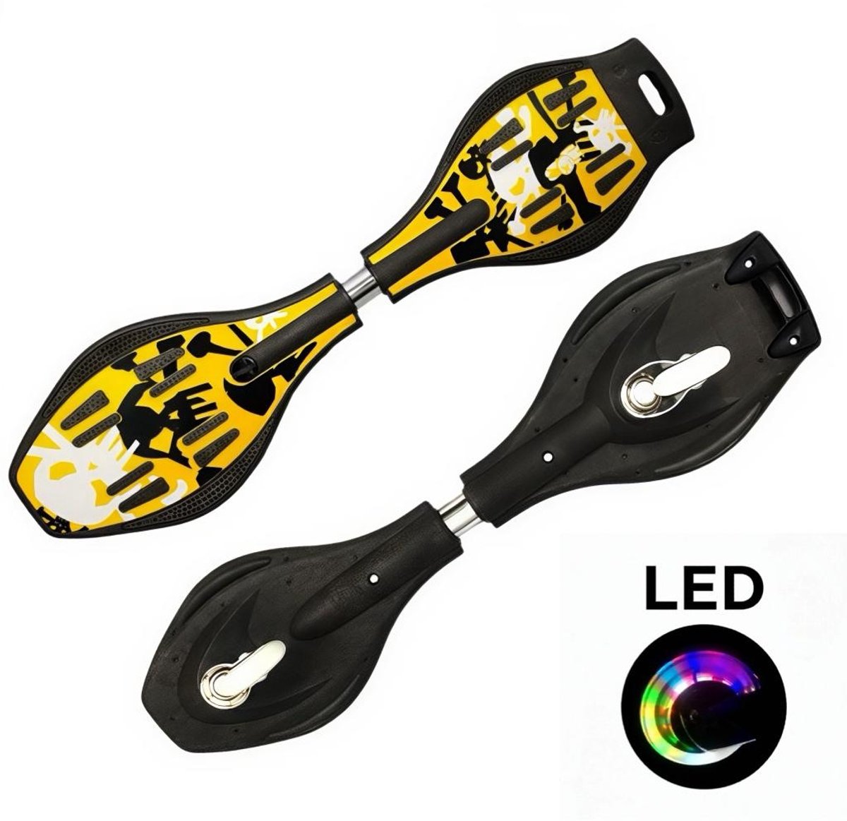 Geel wave board LED waveboards skateboard met licht StreetSurfing Board Wave Props gratis draagtas Waveboard kopen online