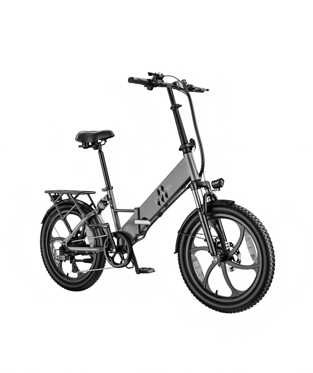 Hillmiles Mile 2 Elektrische Fiets - 20*3.0" Banden - 250W Motor 250W - 36V13Ah Batterij - Shimano 7 versnellingen -55-60km Bereik - Grijs Fiets (elektrisch) kopen online