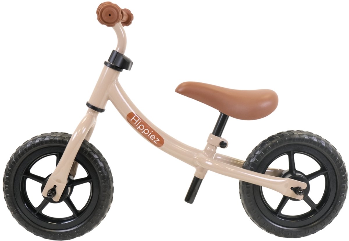 hippiez metalen loopfiets worker old sand vanaf 2 jaar beige loop fiets verstelbaar zadel en stuur voor jongens en meisjes compact en veilig lage instap