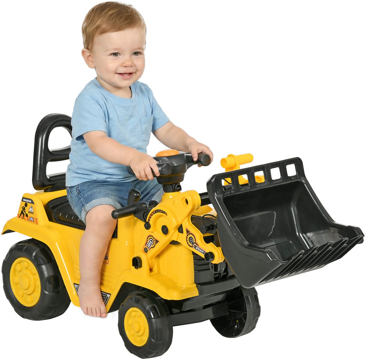 homcom kinderen rijden op constructie auto pp plastic abs 80l x 26 5b x 39h cm geel