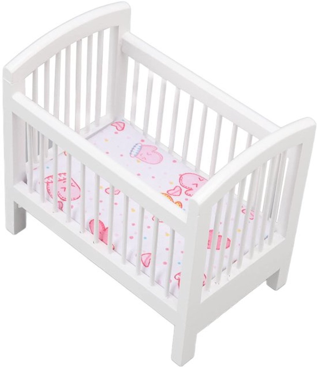 houten poppenbedje 11 4 x 7 1 x 10 2 cm 4 5 x 2 8 x 4 0 inch klein houten poppenhuisbedje poppenhuisdecoratie voor poppenhuis 1 12 wit