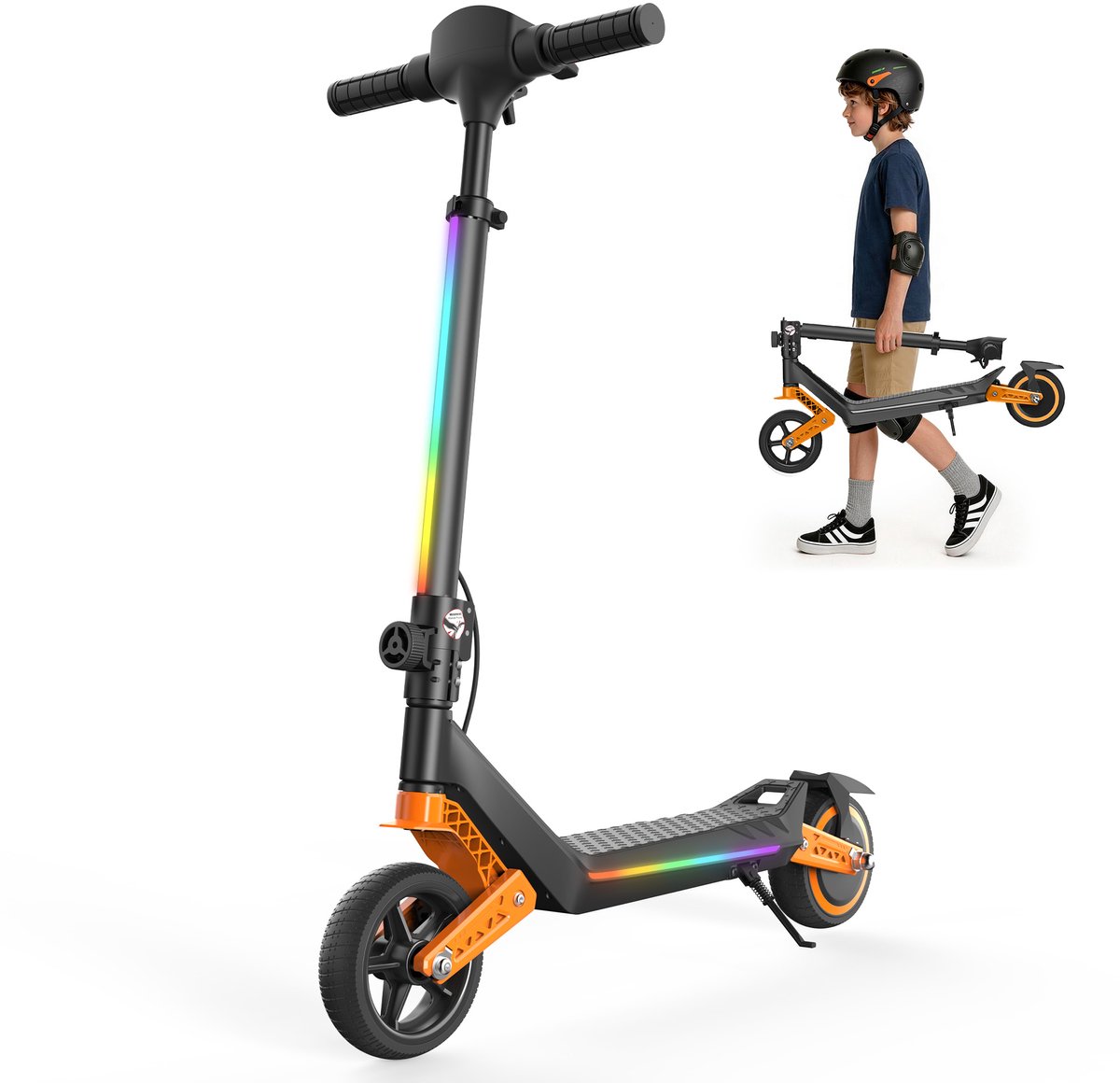 iScooter K6 Kinder Elektrische Step – 150W – 3 Snelheden (5/10/16 km/u) – Dubbele Vering – Bluetooth – LED Verlichting – Opvouwbaar – 6,5” Banden – 6-12 Jaar Step kopen online