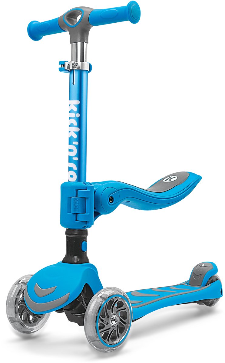 Kick'n'Roll S6 - 2IN1 - Kinderstep - Blauw - Afneembaar zitje - Led Wielen Step kopen online