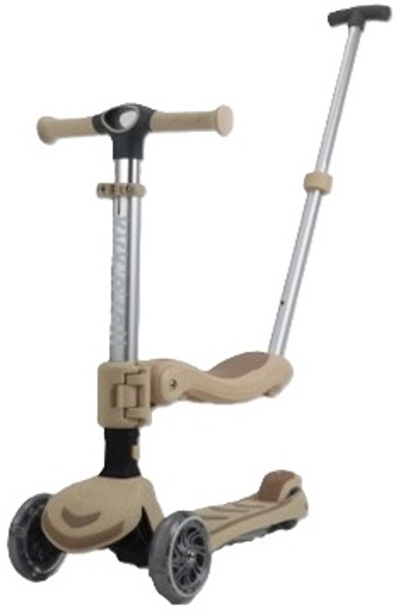 Kick'n'Roll S6 - ECO - Bruin - 3IN1 - Kinderstep - Afneembaar zitje - Duwstang Step kopen online