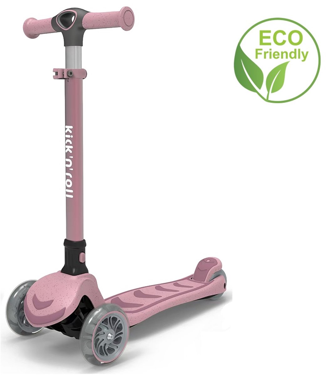 kick n roll s6 eco kinderstep roze voetrem stuurhoogte verstelbaar