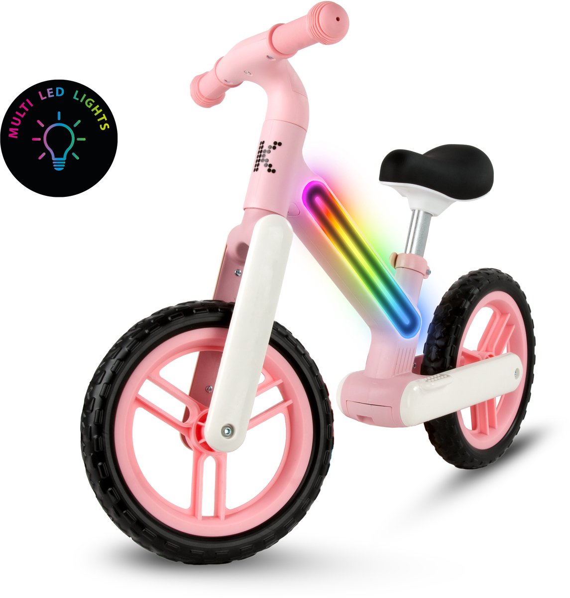 Kidwell-SUNO-loopfiets-roze-LED Loopfiets kopen online