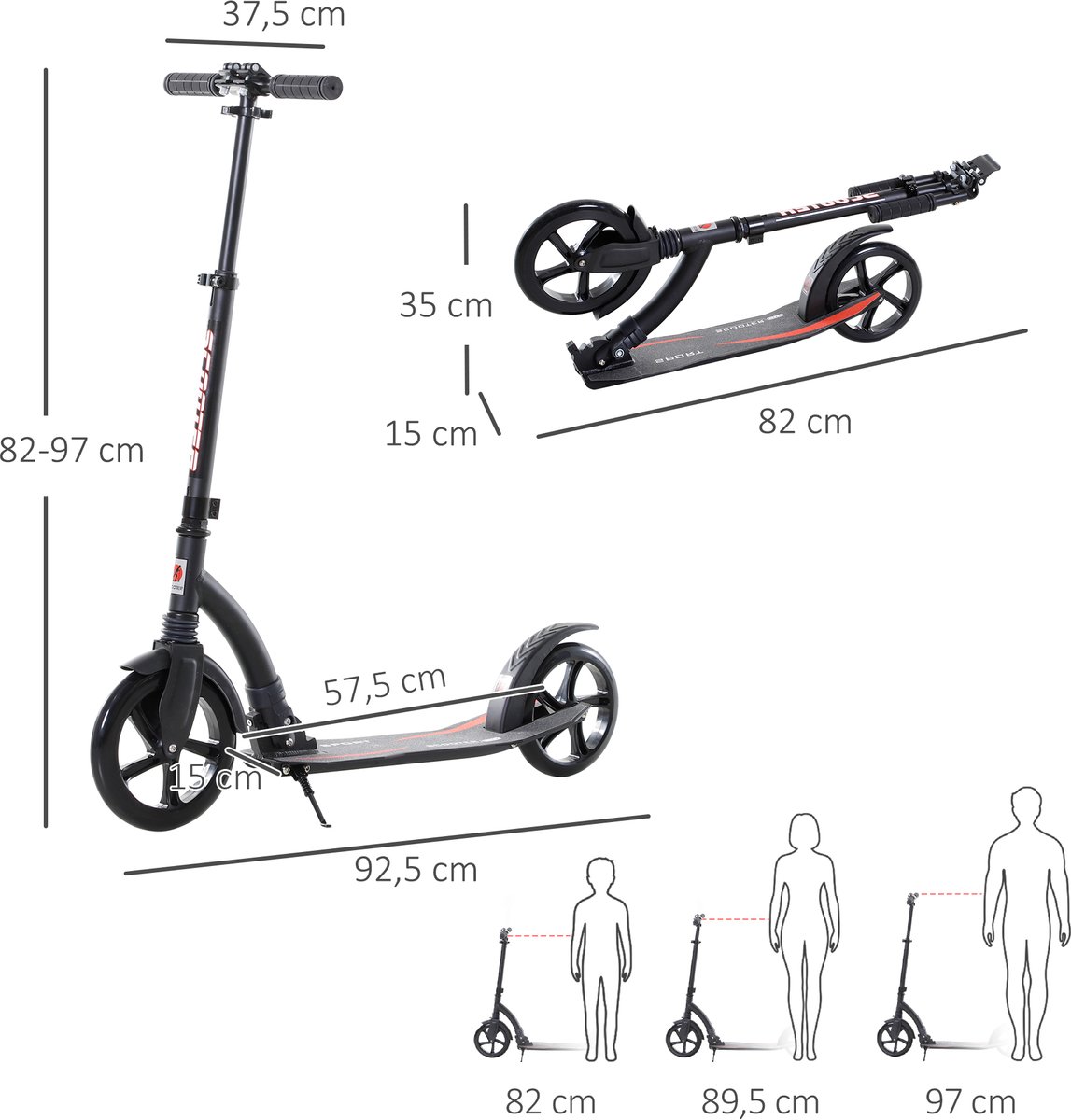 Killogood Step step opvouwbare step - opvouwbaar - schokdemper - vanaf 14 jaar - zwart Step kopen online