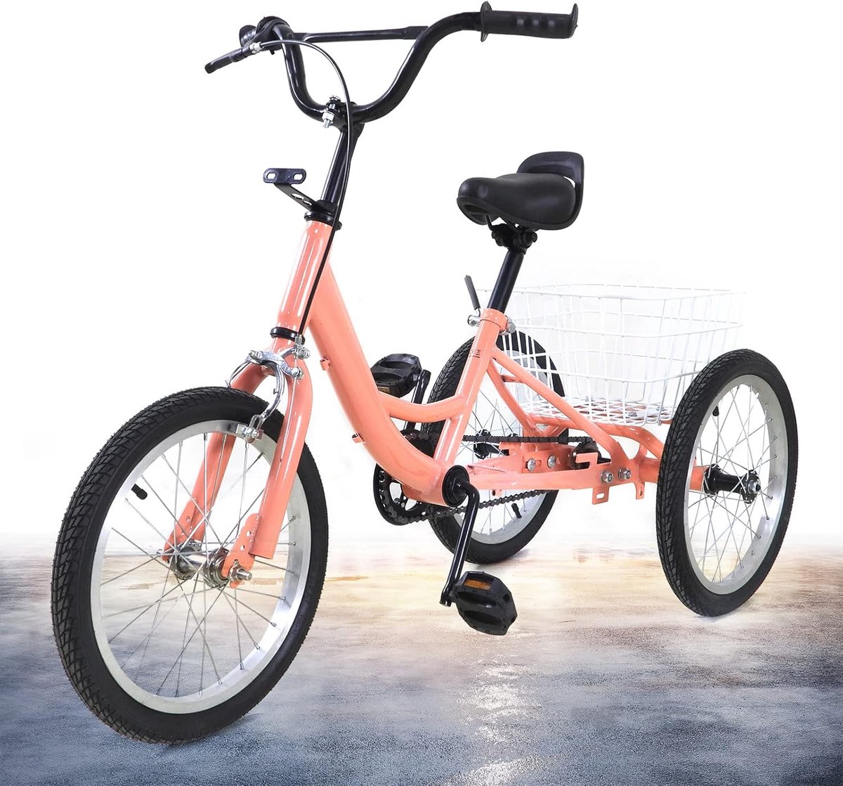 Kinder driewieler - Kindertricycle - Buiten spelen - Met grote mand - 16 inch - Oranje Driewieler kopen online