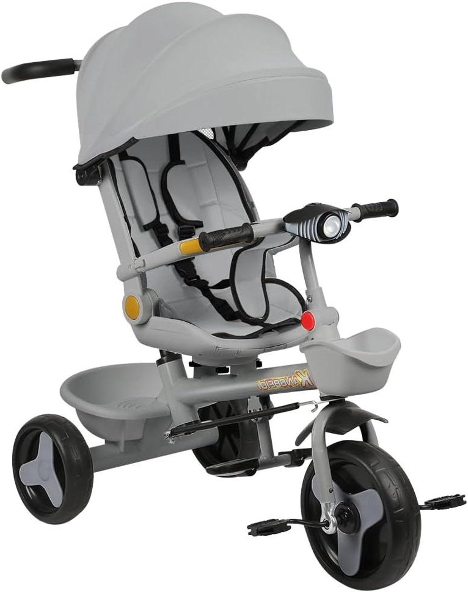 Kinder Driewieler - Loopfiets peuter - Buiten spelen - 5-in-1 functie - 1x1x1 cm - Grijs Driewieler kopen online