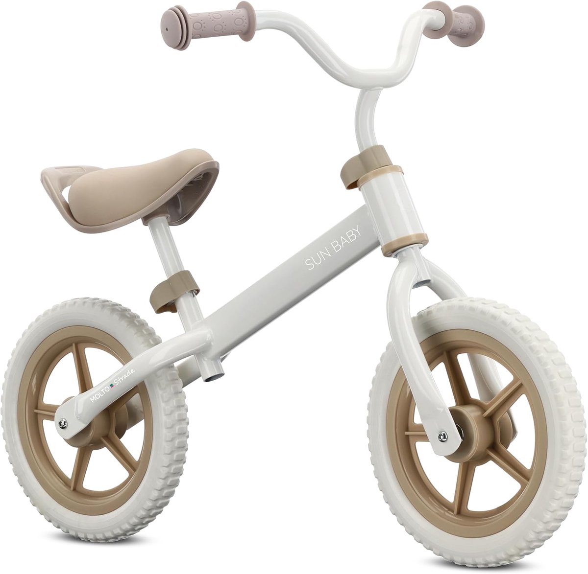 Kinder loopfiets - Eerste fiets - Evenwicht leren - Lichtgewicht stalen frame - 36-47cm zadelhoogte - Beige Kinderfiets kopen online