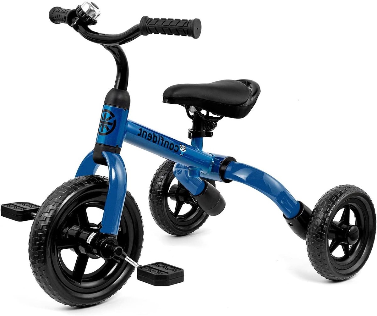 Kinderdriewieler 3-in-1 - Loopfiets Peuter - Kind Ontwikkeling - Opvouwbaar Koolstofstaal - Verstelbare Zitting - Blauw Driewieler kopen online