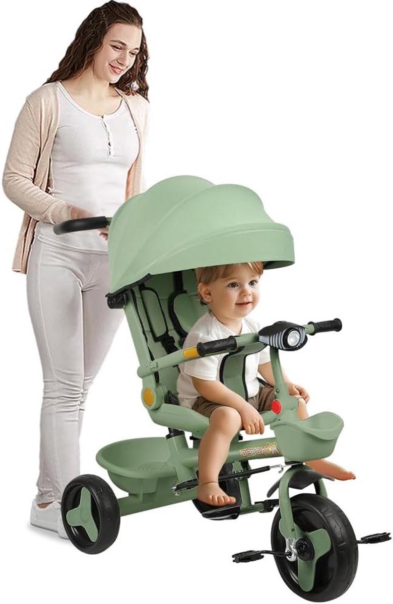 Kinderdriewieler 4-in-1 - Loopfiets Peuter - Buiten Spelen - Modulair Verstelbaar - 100x75x50 cm - Groen Driewieler kopen online