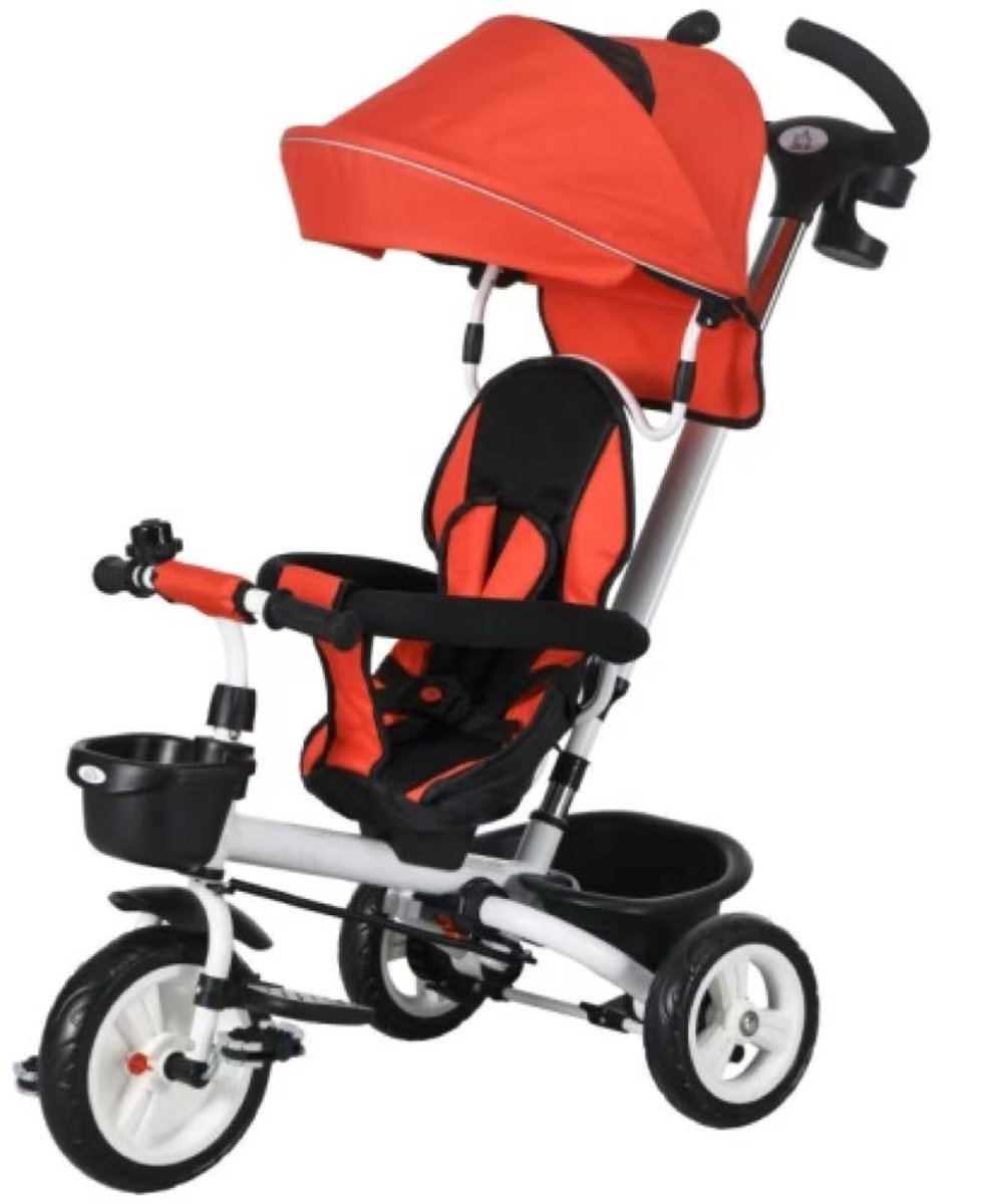 Kinderfiets 112x50x104cm 6In1 Kinder Driewieler Rood Polyester Verwijderbaar Zonnescherm Kussen 5Punt Veiligheidsgordel Mand Bekerhouder Geschikt Voor Kinderen Van 1 Tot 5 Jaar Driewieler kopen online