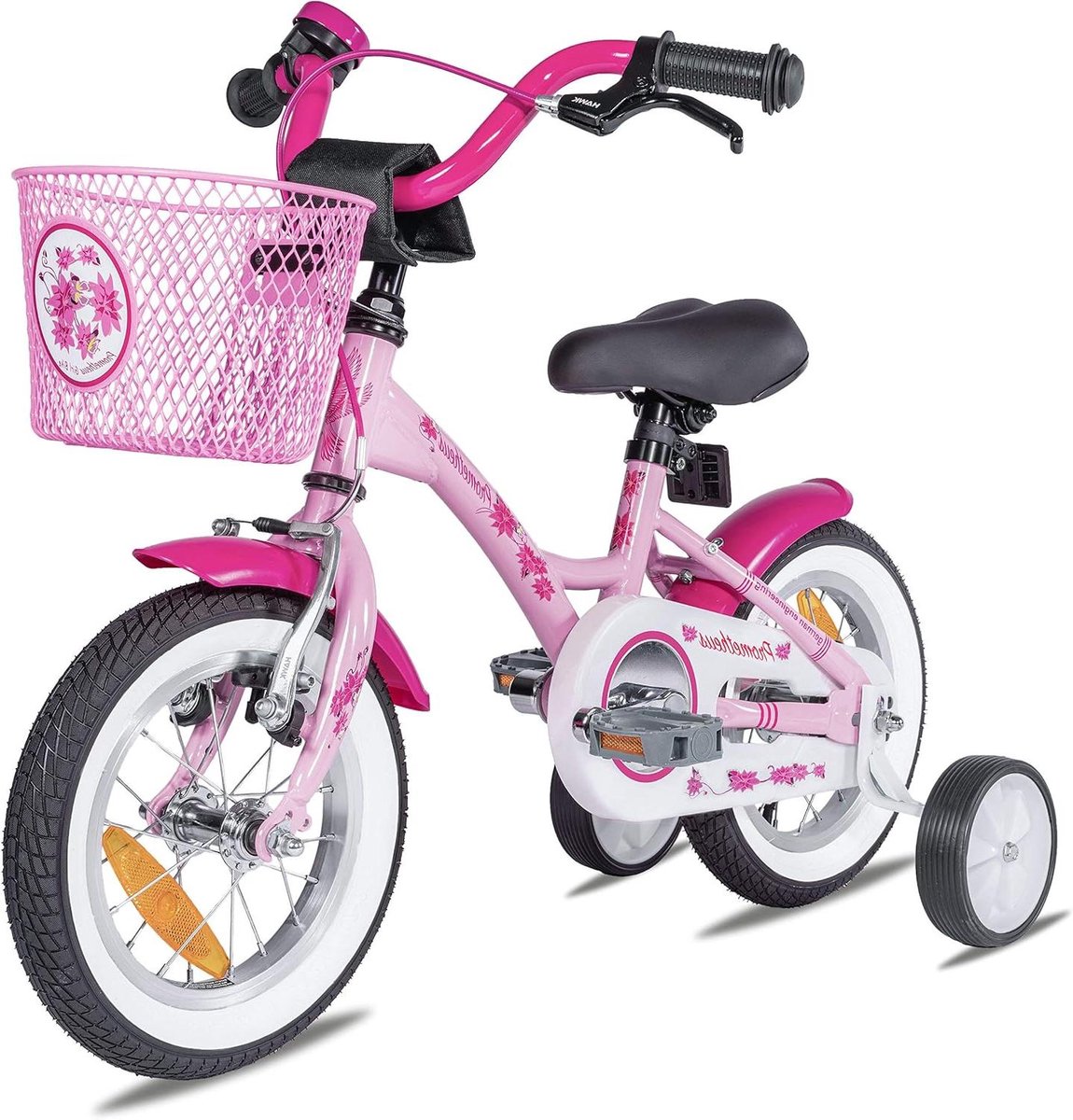 Kinderfiets 12 inch - Meisjesfiets peuterfiets - Eerste fietservaring - Veiligheidspakket met terugtraprem - 12 inch - Roze Kinderfiets kopen online