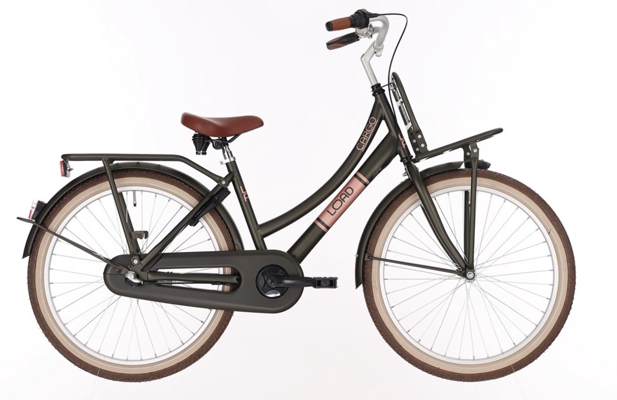 kinderfiets meisje 24 inch bfn cargo load mat groen 3 versnellingen terugtraprem met verlichting en slot