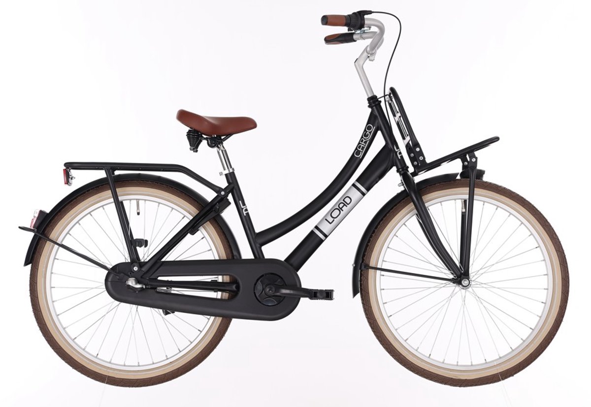 Kinderfiets Meisje 24 inch BFN Cargo Load – Zwart – 3 Versnellingen – Terugtraprem – Met Verlichting en Slot Kinderfiets kopen online