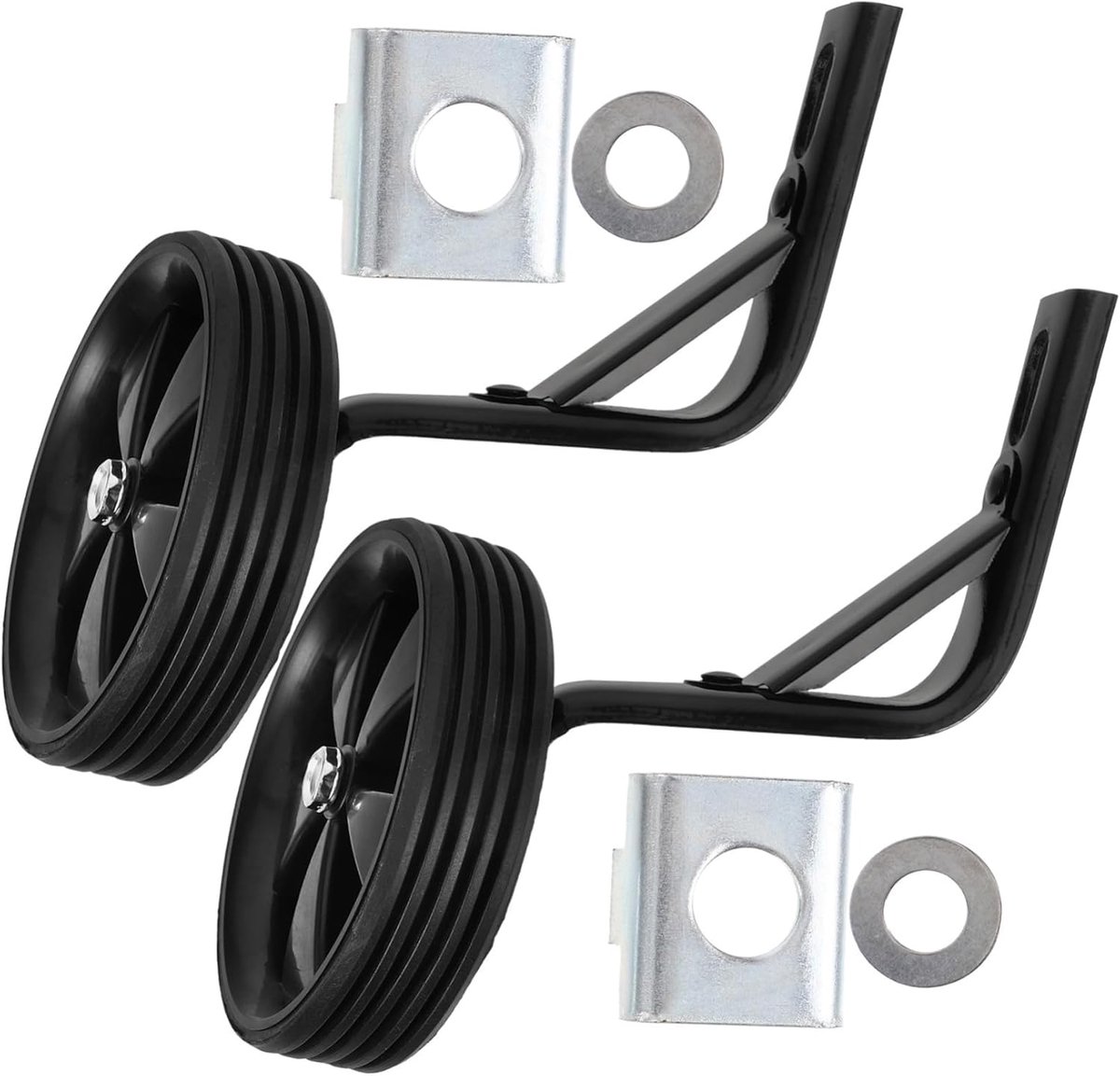 Kinderfiets Zijwieltjes - Oefenwielen Fiets - Leren Fietsen - Verstevigd Ontwerp - 10.5cm Diameter - Zwart Kinderfiets kopen online