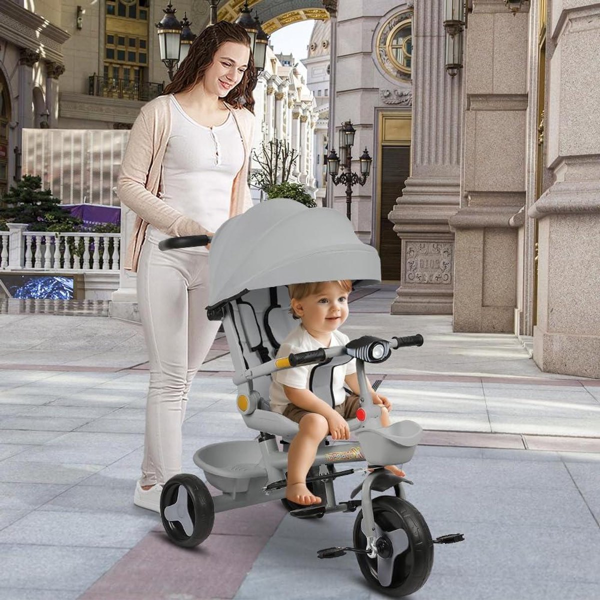 Kinderwagen Driewieler - Loopfiets Peuter - Veilig Buiten Spelen - 4-in-1 Modulair Ontwerp - 100 x 75 x 50 cm Driewieler kopen online