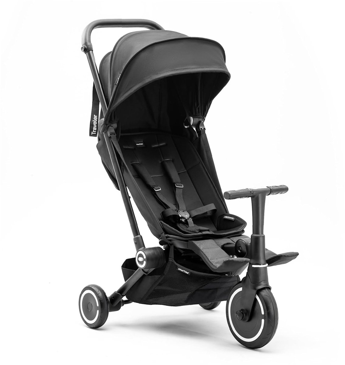 Kinderwagen Driewieler - Peuter Driewieler - Kind Vervoer - 4 Fasen Transformatie - Lichtgewicht Opvouwbaar - Onyx Zwart Driewieler kopen online