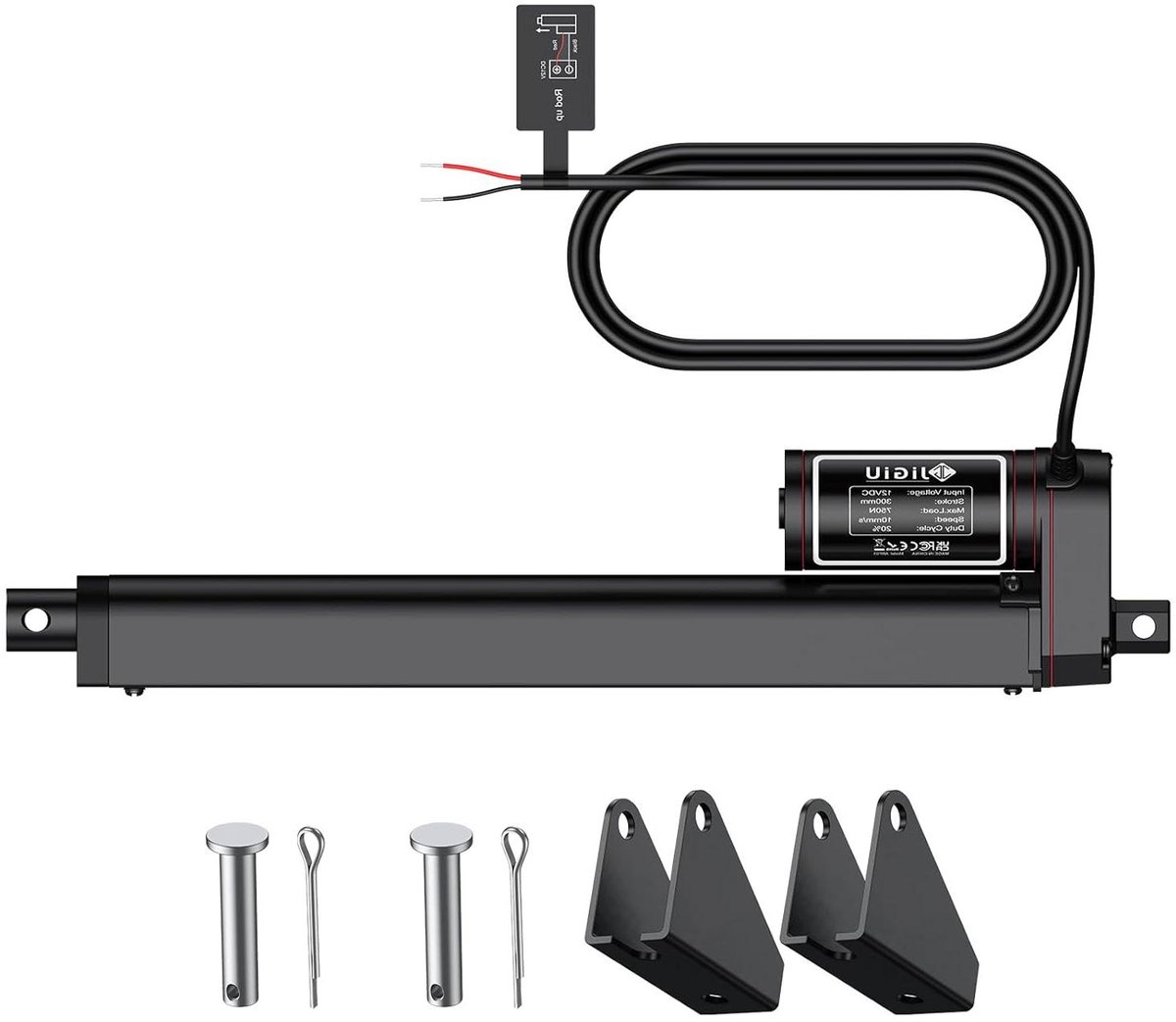 lineaire aandrijving lineaire motor actuator automatische beweging cre ren ip65 waterdicht 300 mm slaglengte zwart