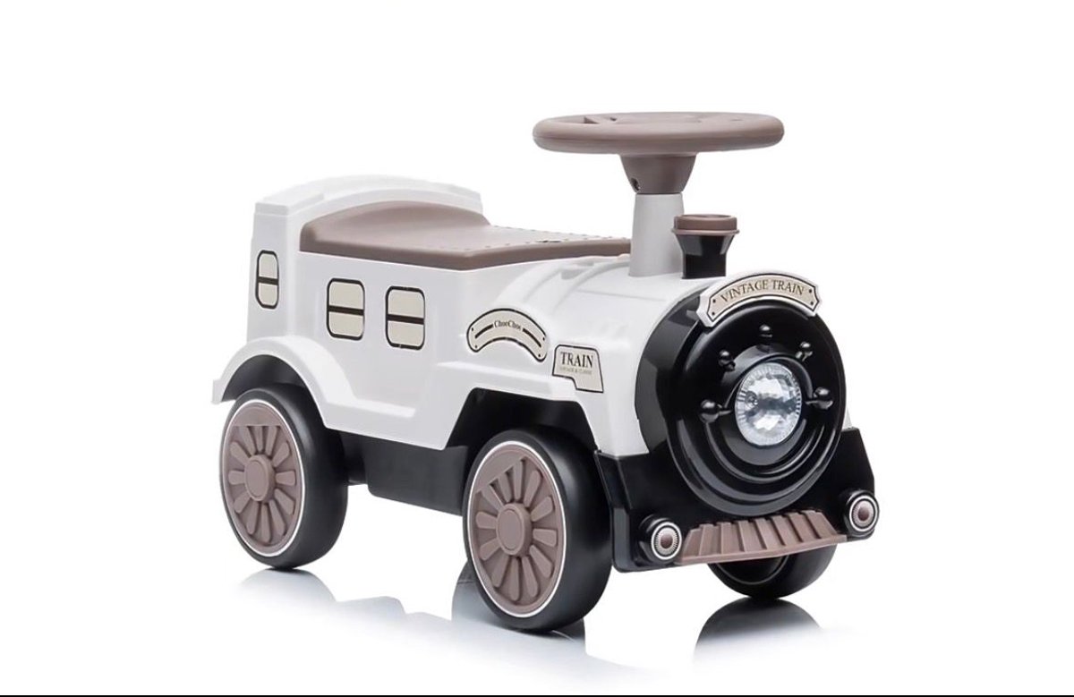 Loopwagen - Auto - Trein – Wit/Bruin – Vintage Look - Met Opbergvak – Voor Kinderen 2-5 Jaar Loopauto kopen online