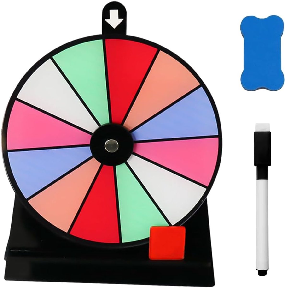 Luke Wheel Spinning Prize Wheel with 3 Turns, Eraser and Markers, Acrylic Lucky Wheel for Spinning, 15 x 20 cm, Twist the Lucky Wheel for Party Games, Carnival Skateonderdeel kopen online