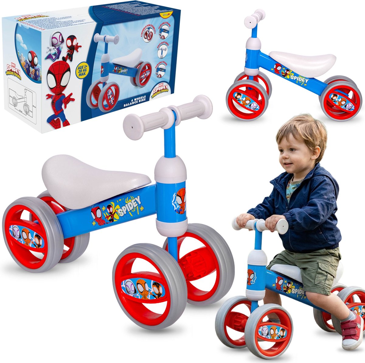 marvel spidey and his amazing friends lichtgewicht metalen loopfiets met vier wielen voor jongens eerste fiets loopfiets 1