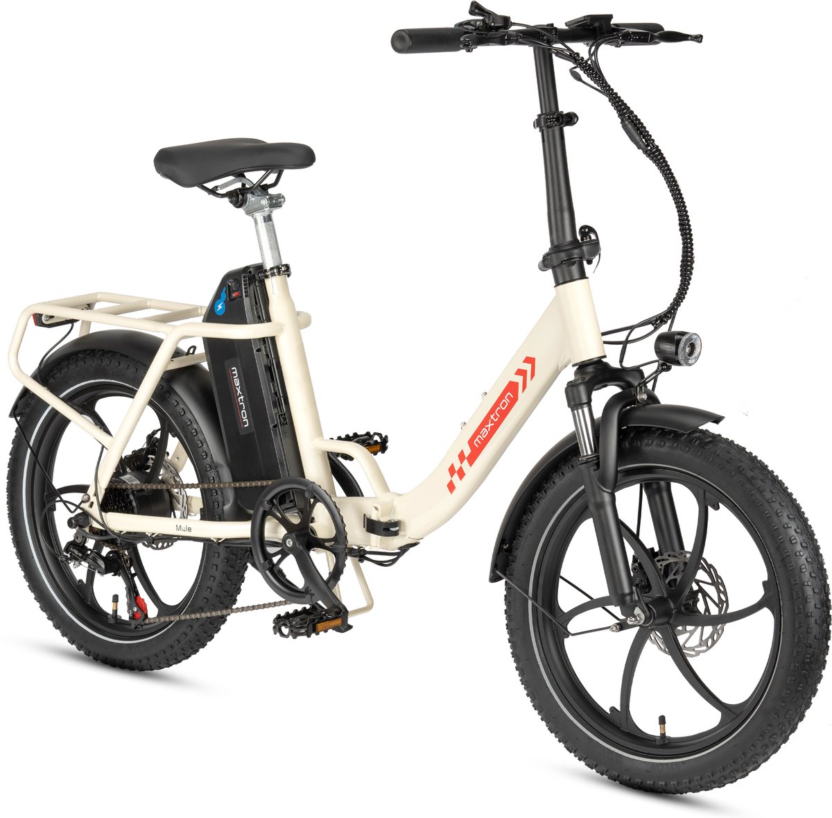 Maxtron MULE Elektrische Fiets – Opvouwbare E-bike – 20×3.0 Inch Banden – 48V 20Ah Accu – Actieradius tot 70 km – Mechanische Schijfremmen – Stadsfiets – Max. Belastbaar 120 kg – Wit Fiets (elektrisch) kopen online