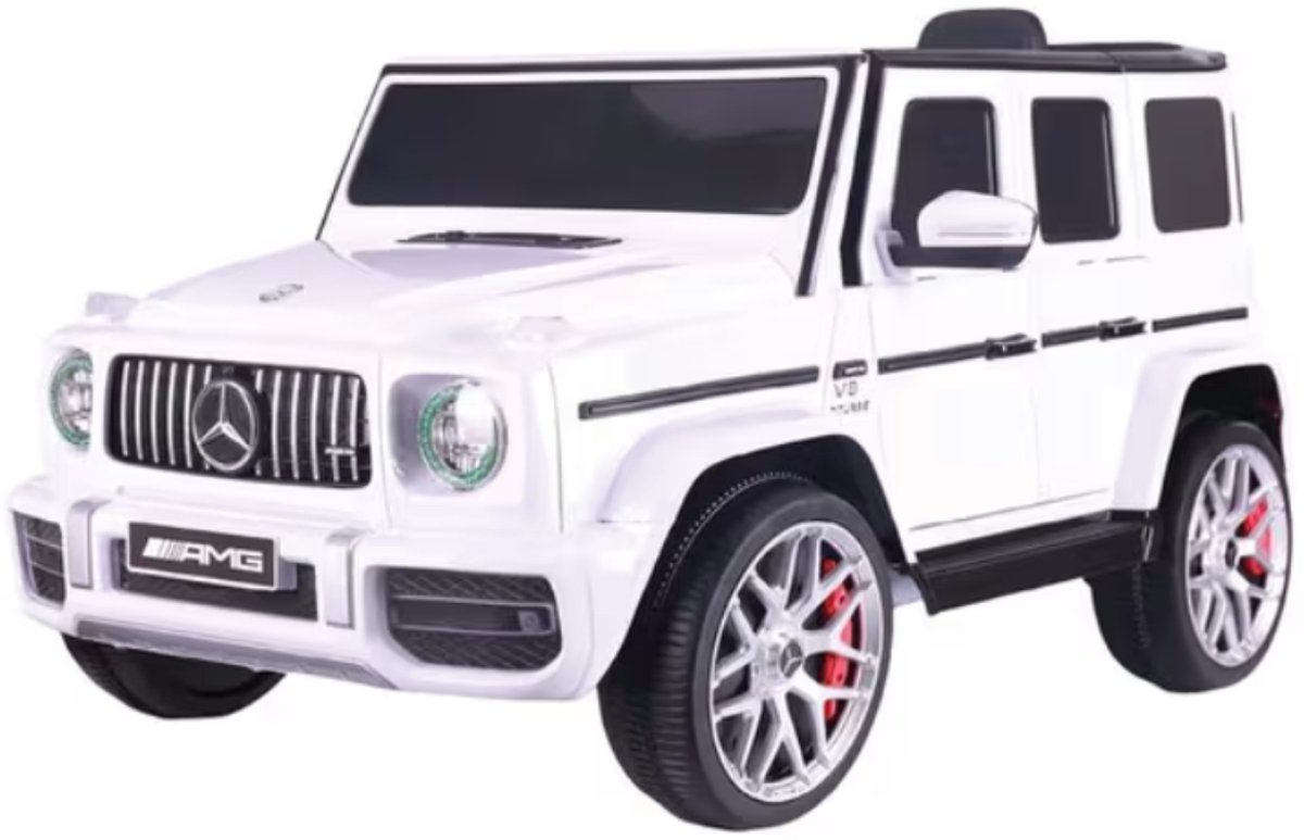 mercedes g63 amg elektrische kinderauto accu afstandsbediening muziek led verlichting wit 3 tot 8 jaar 105 x 65 x 55 cm