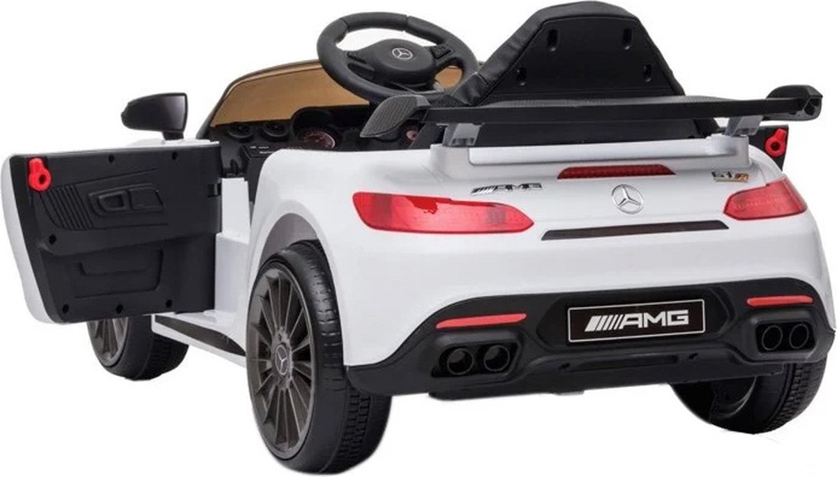 Mercedes GTR AMG - Elektrische kinderauto - accu auto - 3 tot 8 km/u - wit Accuvoertuig kopen online