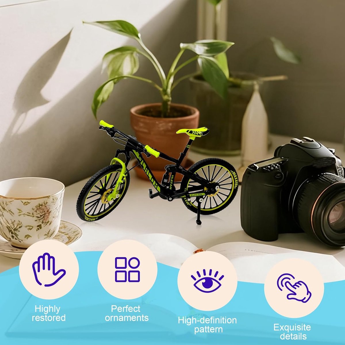 Miniature Alloy Mountain Bike - Finger BMX Bicycle Model 1:10 - Realistic Decorative Bicycle Collectible & Gift for Adults Fiets kopen online