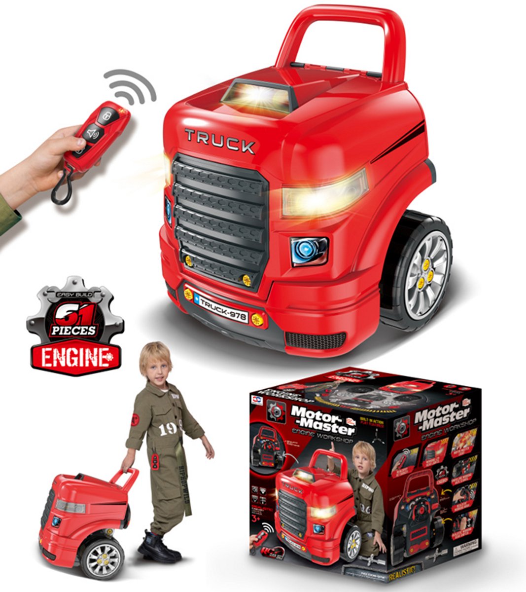 Motor Master Engine Workshop – Kinder Loopauto met Gereedschap – 61 Delig – Met Licht & Geluid – 3+ Jaar Loopauto kopen online