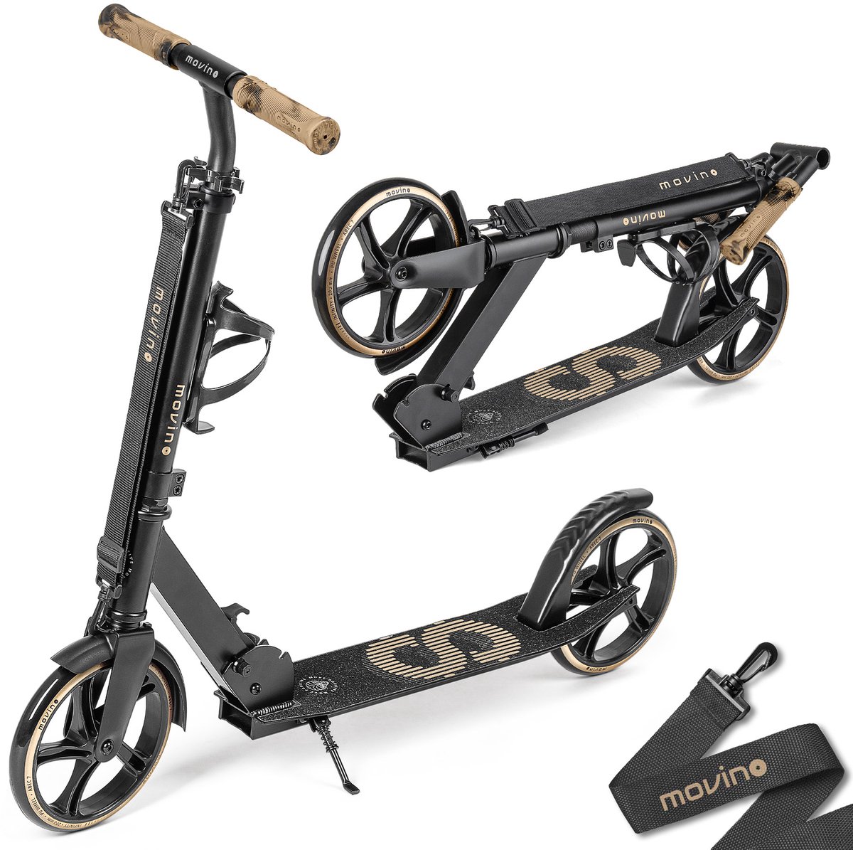 movino infinity step zwart goud voor jongens en meisjes lagers abec 7 drie instelbare hoogte opties draagkracht tot 100 kg