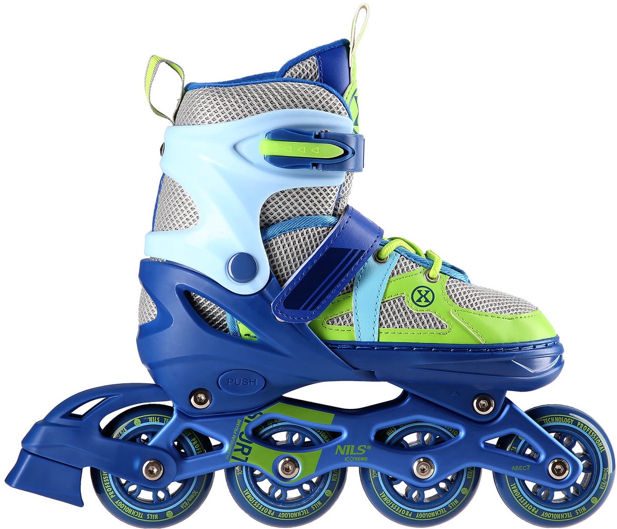 nils extreme nj1828a inlineskates 35 38 blauw groen