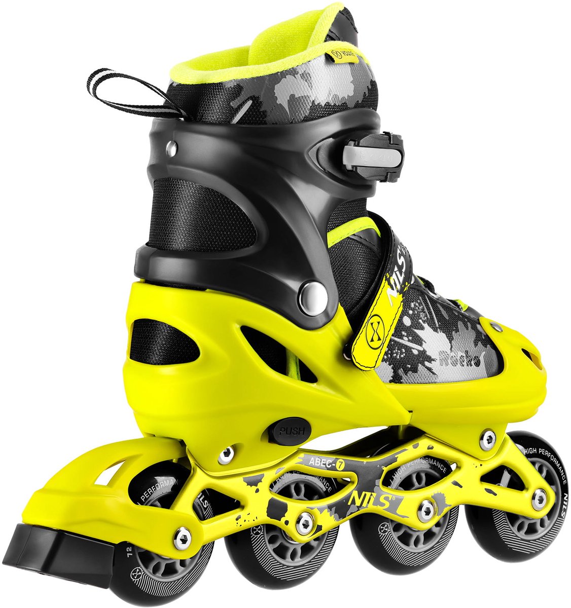 nils extreme rocko recreatieve inline skates geel maat l 39 42